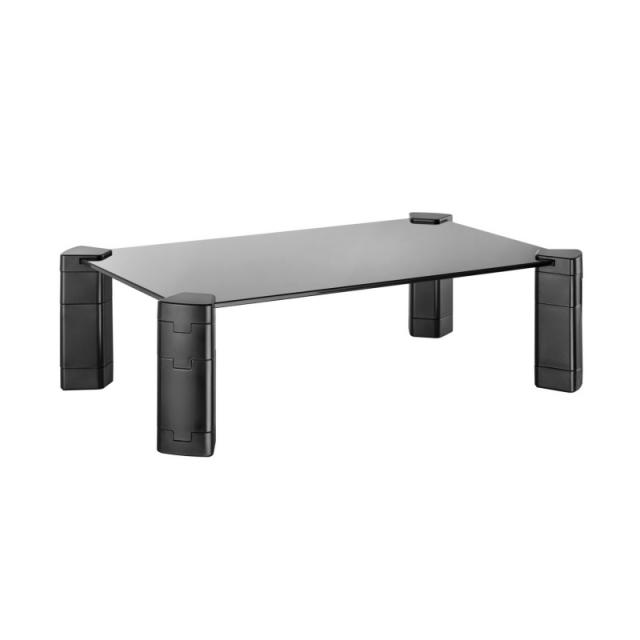 AISENS - Soporte Elevador Cristal para Monitor/Portátil, Negro