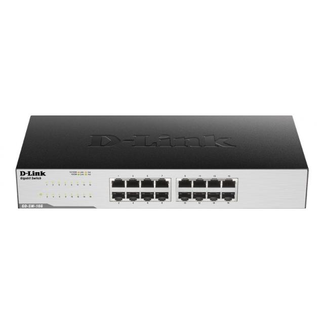 D-Link - GO-SW-16G switch No administrado Gigabit Ethernet (10/100/1000) Negro