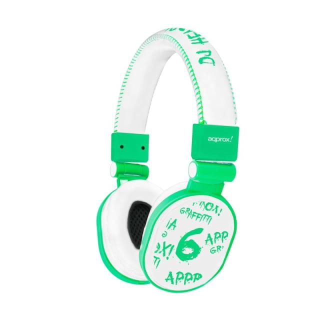 Approx - APPDJGLG auricular y casco Auriculares Alámbrico Música Verde, Blanco
