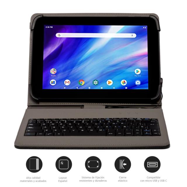 Nilox - FUNDA TECLADO USB DE 9,7" A 10.5" NEGRA