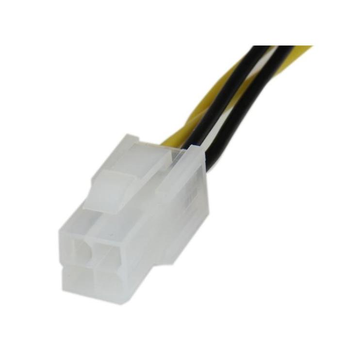 StarTech.com - Cable 20cm Extensión Alargador Alimentación Corriente Placa Base ATX12V 4 Pines P4 - Macho a Hembra