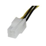 StarTech.com - Cable 20cm Extensión Alargador Alimentación Corriente Placa Base ATX12V 4 Pines P4 - Macho a Hembra