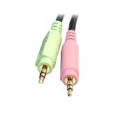 StarTech.com - Cable Conmutador KVM USB DisplayPort 4 en 1 c/ Audio y Micrófono - 6 pies