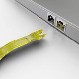Lindy - 40633 bloqueador de puerto Llave de bloqueador de puerto RJ-45 Amarillo Acrilonitrilo butadieno estireno (ABS) 1 pieza(s