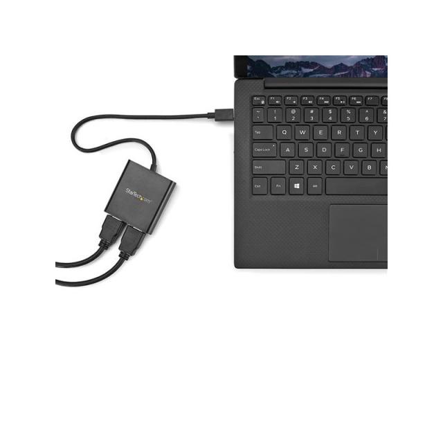 StarTech.com - Adaptador USB a HDMI Doble - Hub MST USB Tipo C - Divisor Multiplicador HDMI Doble 4K 30Hz - HDR - con Cable Inco