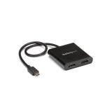 StarTech.com - Adaptador USB a HDMI Doble - Hub MST USB Tipo C - Divisor Multiplicador HDMI Doble 4K 30Hz - HDR - con Cable Inco