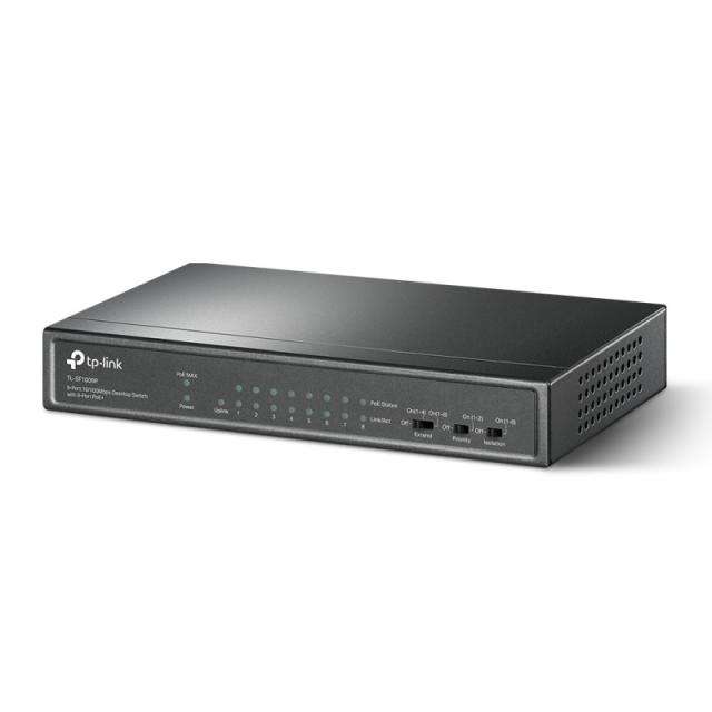 TP-Link - TL-SF1009P switch No administrado Fast Ethernet (10/100) Energía sobre Ethernet (PoE) Negro