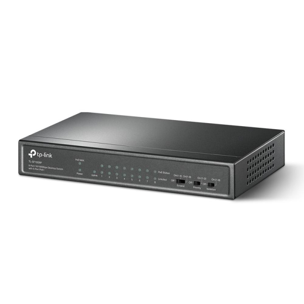 TP-Link - TL-SF1009P switch No administrado Fast Ethernet (10/100) Energía sobre Ethernet (PoE) Negro