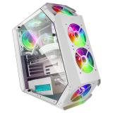 Mars Gaming - MC51W, Caja PC Gaming ATX, Doble Cristal Templado, 5x Ventilador RGB 12cm, Blanco