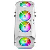 Mars Gaming - MC51W, Caja PC Gaming ATX, Doble Cristal Templado, 5x Ventilador RGB 12cm, Blanco