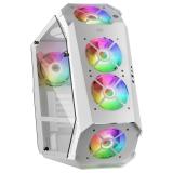 Mars Gaming - MC51W, Caja PC Gaming ATX, Doble Cristal Templado, 5x Ventilador RGB 12cm, Blanco