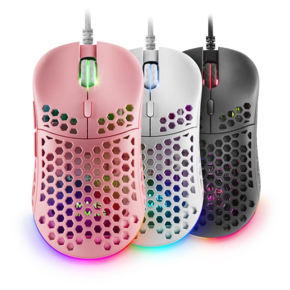 Mars Gaming - MM55P, Ratón Gaming inalambrico RGB Chroma, Ultra-ligero 55 g, 12800 DPI, Switches Mecánicos Programables HUANO, R