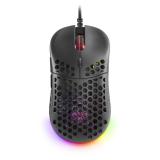 Mars Gaming - MM55 Negro, Ratón Gaming RGB Chroma, Ultra-ligero 55g, 12800 DPI, Switches Mecánicos Programables HUANO
