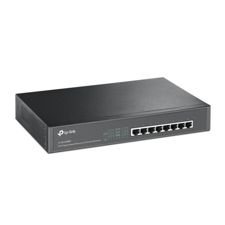 TP-Link - TL-SG1008MP No administrado Gigabit Ethernet (10/100/1000) Energía sobre Ethernet (PoE) 1U Negro