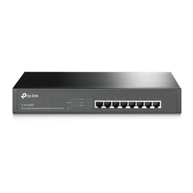 TP-Link - TL-SG1008MP No administrado Gigabit Ethernet (10/100/1000) Energía sobre Ethernet (PoE) 1U Negro