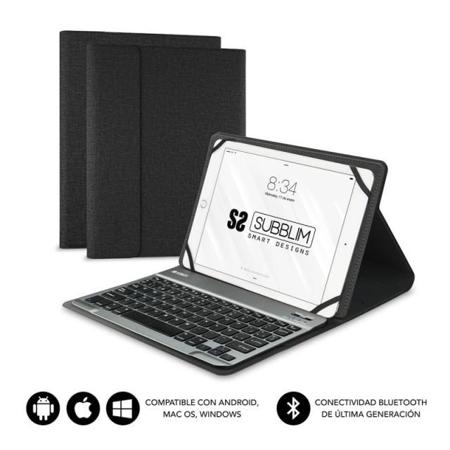 SUBBLIM - Funda con Teclado KEYTAB PRO BLUETOOTH 10,1" Black
