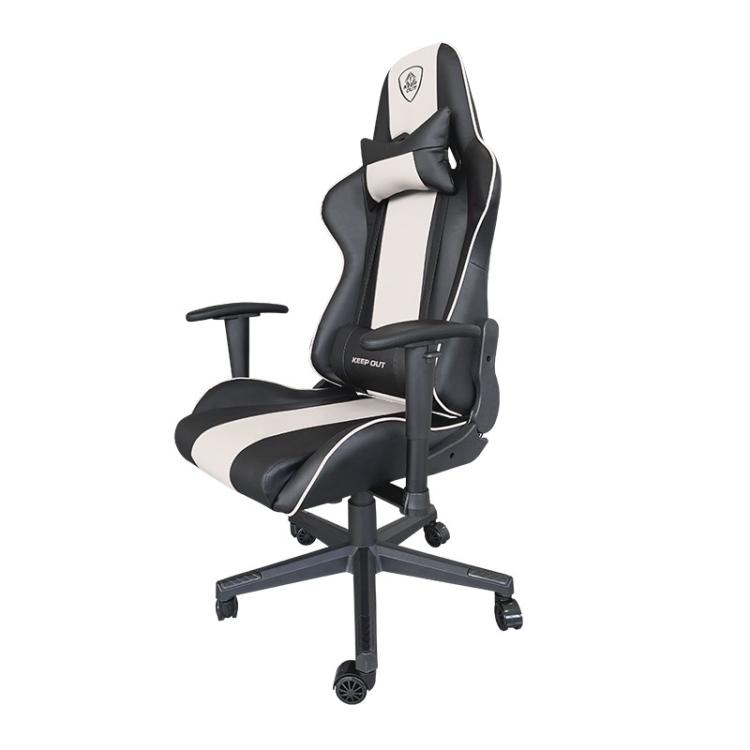 KeepOut - XSPRO-RACING Silla para videojuegos universal Asiento acolchado Negro, Blanco