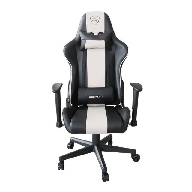 KeepOut - XSPRO-RACING Silla para videojuegos universal Asiento acolchado Negro, Blanco