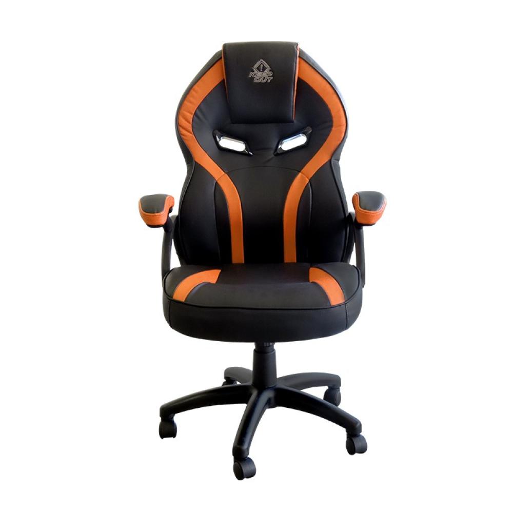 KeepOut - XS200 Silla para videojuegos universal Asiento acolchado Negro, Naranja