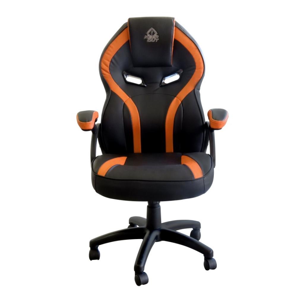 KeepOut - XS200 Silla para videojuegos universal Asiento acolchado Negro, Naranja