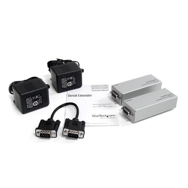 StarTech.com - Extensor de 1 Puerto Serie Serial RS232 DB9 por Cable Cat5 UTP Ethernet - Hasta 1000m