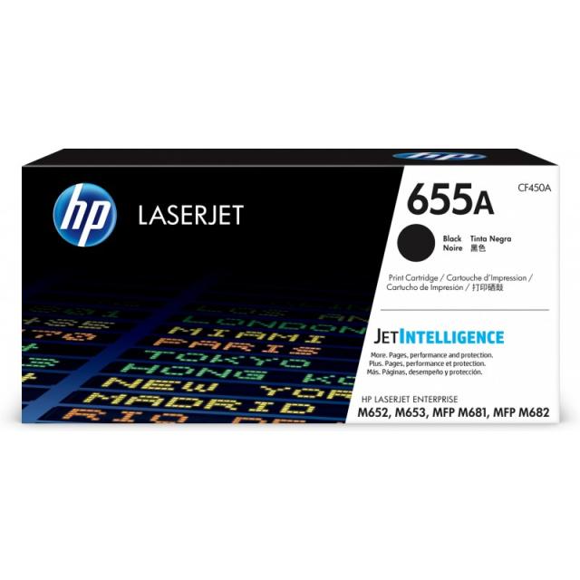 HP - Cartucho de tóner Original LaserJet 655A negro