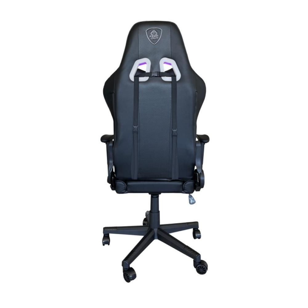 KeepOut - XSRGB-RACING silla para videojuegos Silla para videojuegos universal Asiento acolchado Negro