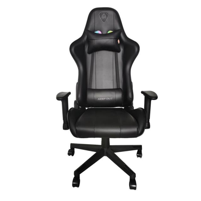 KeepOut - XSRGB-RACING silla para videojuegos Silla para videojuegos universal Asiento acolchado Negro