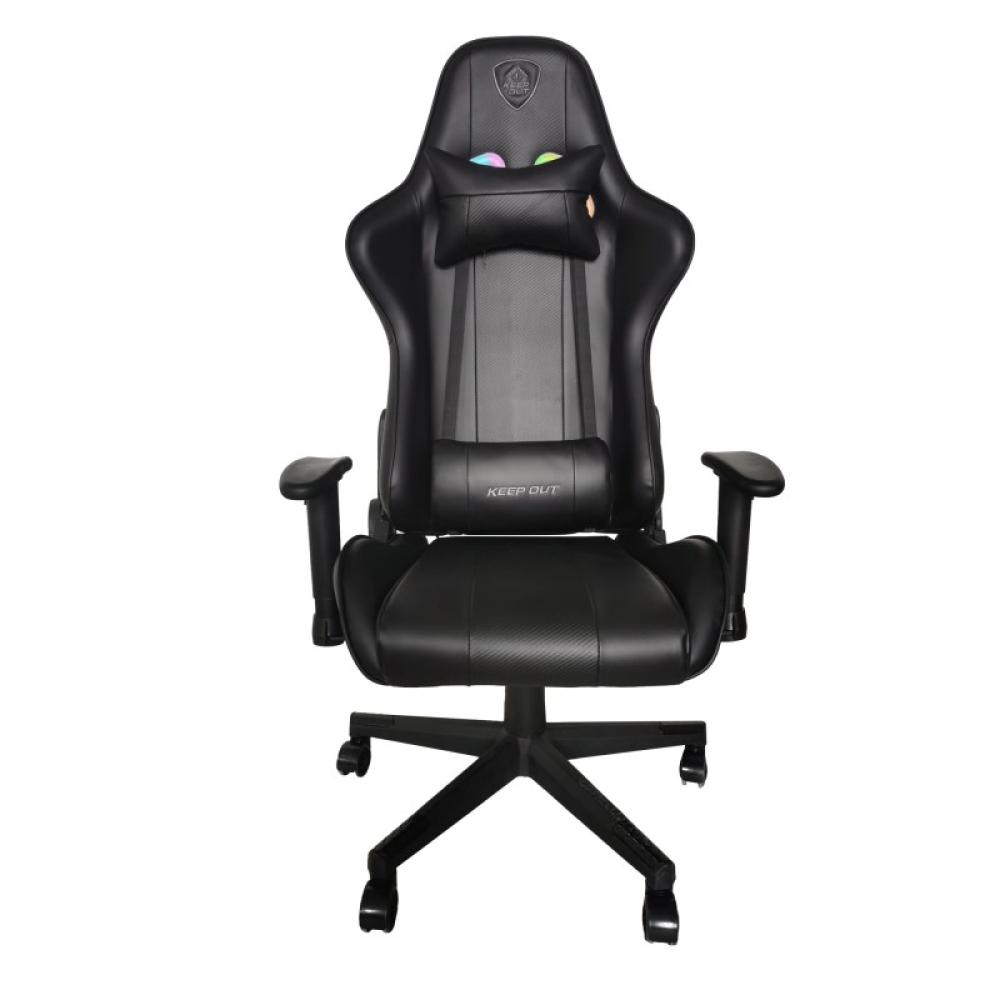 KeepOut - XSRGB-RACING silla para videojuegos Silla para videojuegos universal Asiento acolchado Negro