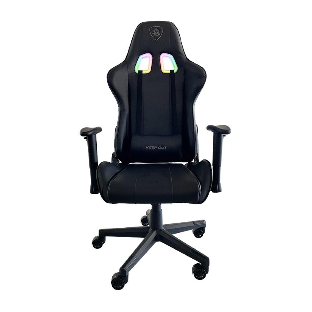 KeepOut - XSRGB-RACING silla para videojuegos Silla para videojuegos universal Asiento acolchado Negro