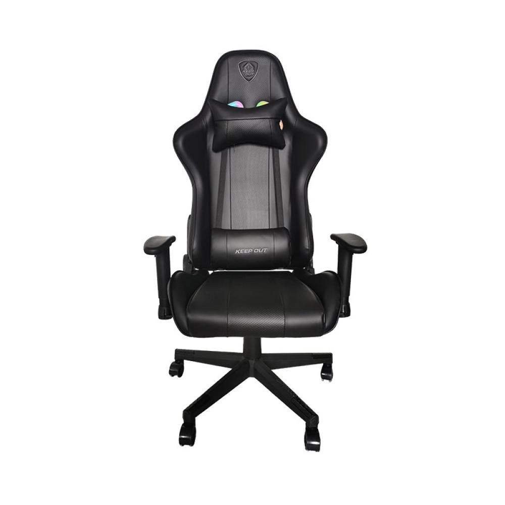 KeepOut - XSRGB-RACING silla para videojuegos Silla para videojuegos universal Asiento acolchado Negro