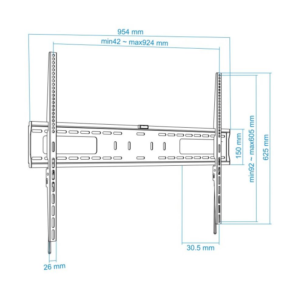 TooQ - Soporte de Pared para Monitor / TV LCD, Plasma de 60-100, Negro