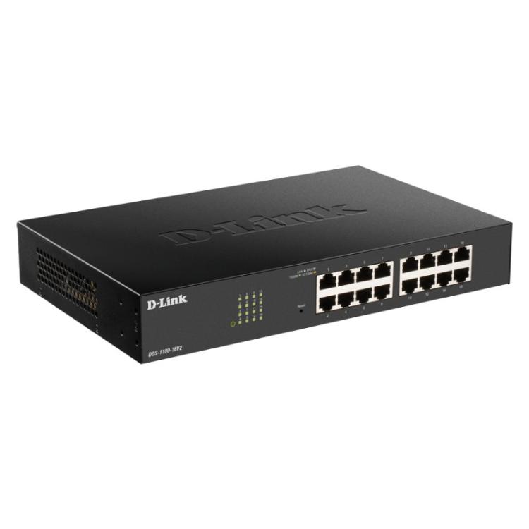 D-Link - DGS-1100-16V2 switch Gestionado L2 Gigabit Ethernet (10/100/1000) Negro