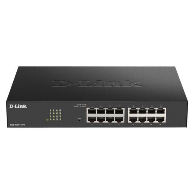 D-Link - DGS-1100-16V2 switch Gestionado L2 Gigabit Ethernet (10/100/1000) Negro