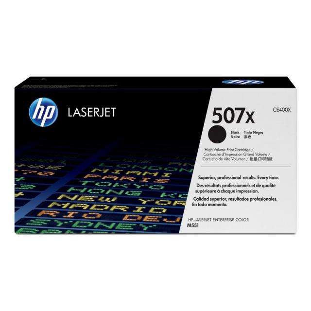 HP - Cartucho de tóner original LaserJet 507X de alta capacidad negro