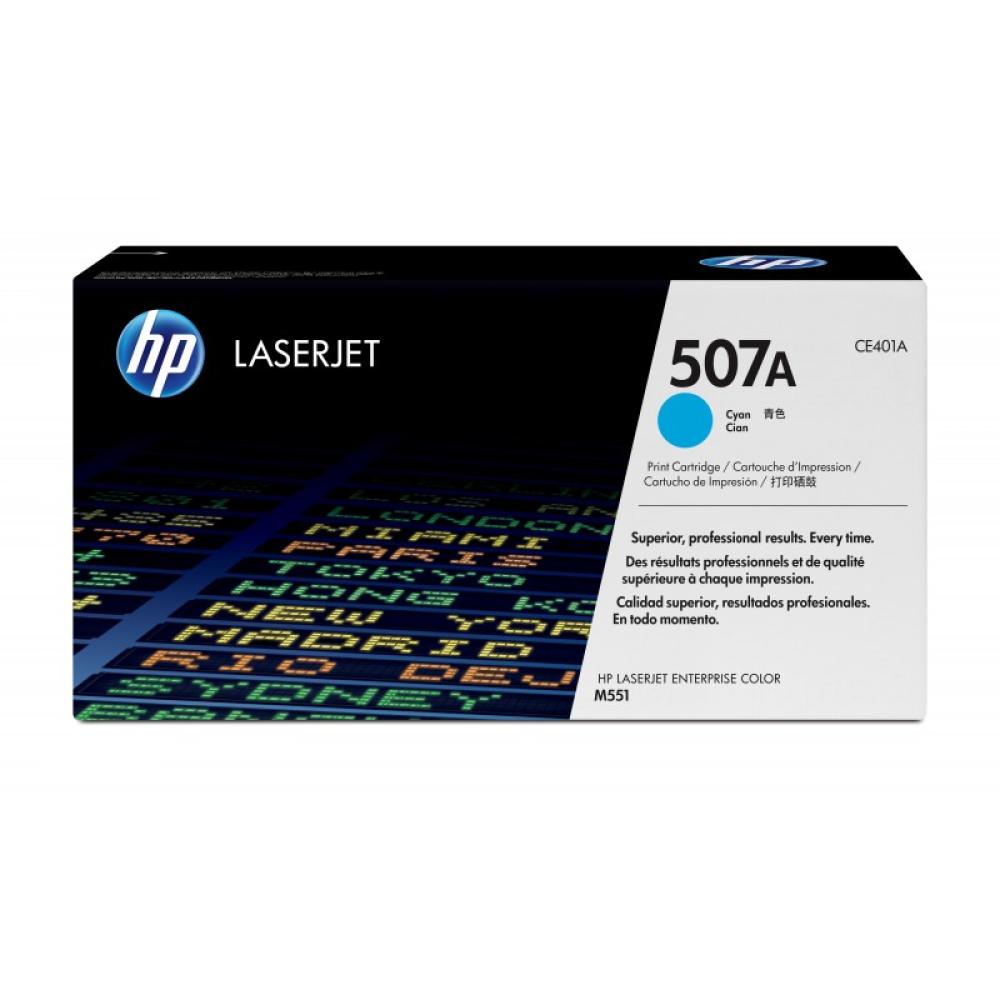 HP - Cartucho de tóner original LaserJet 507A cian