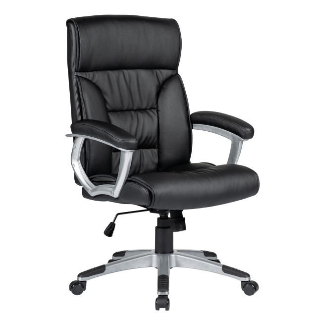 Sillón de oficina ROTERDAM, alto, gas, basculante, similpiel negra