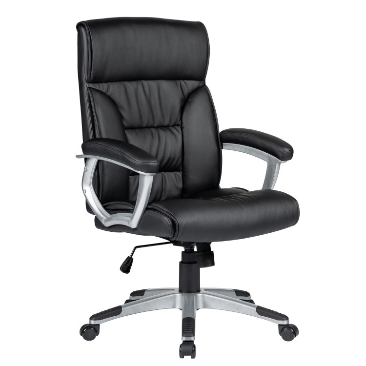 Sillón de oficina ROTERDAM, alto, gas, basculante, similpiel negra