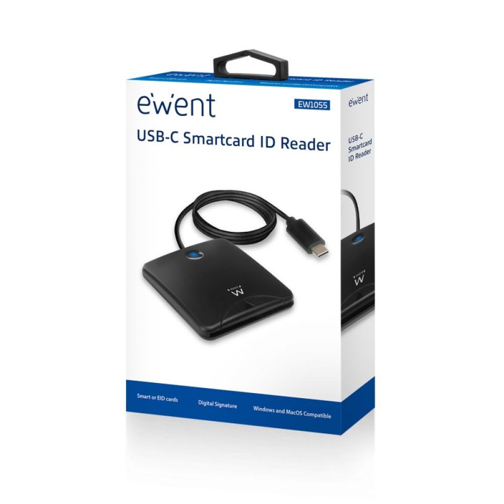Ewent - EW1055 lector de tarjeta inteligente Interior USB USB 3.2 Gen 1 (3.1 Gen 1) Negro