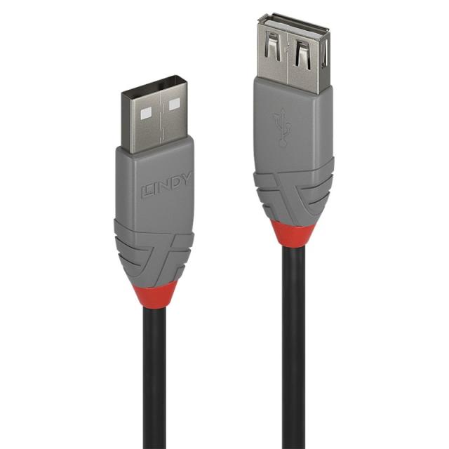 Lindy - 36701 cable USB USB 2.0 0,5 m USB A Negro, Gris
