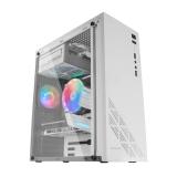 Mars Gaming - MC100W - Caja Gaming ATX, ventilador 90mm FRGB, ventilación convect-cool, color blanco