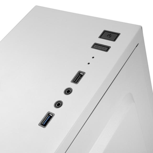 Mars Gaming - MC100W - Caja Gaming ATX, ventilador 90mm FRGB, ventilación convect-cool, color blanco
