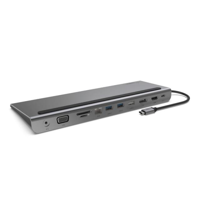 Belkin - INC004BTSGY base para portátil y replicador de puertos Alámbrico USB 3.2 Gen 1 (3.1 Gen 1) Type-C Negro, Gris