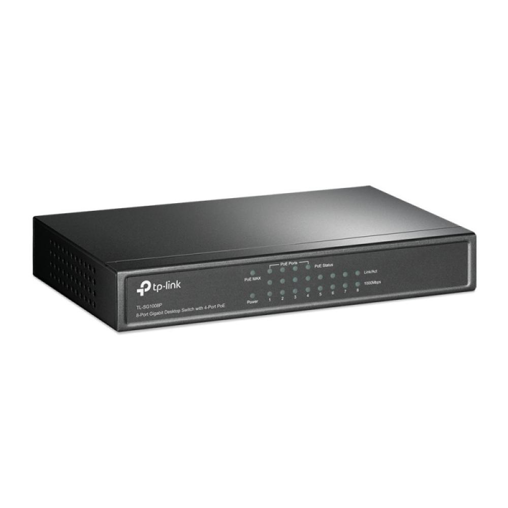 TP-Link - TL-SG1008P Gestionado Gigabit Ethernet (10/100/1000) Energía sobre Ethernet (PoE) Gris