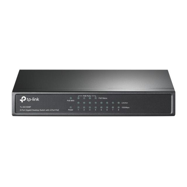 TP-Link - TL-SG1008P Gestionado Gigabit Ethernet (10/100/1000) Energía sobre Ethernet (PoE) Gris