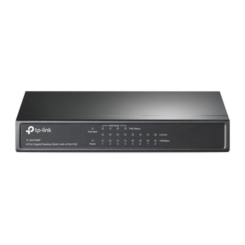 TP-Link - TL-SG1008P Gestionado Gigabit Ethernet (10/100/1000) Energía sobre Ethernet (PoE) Gris