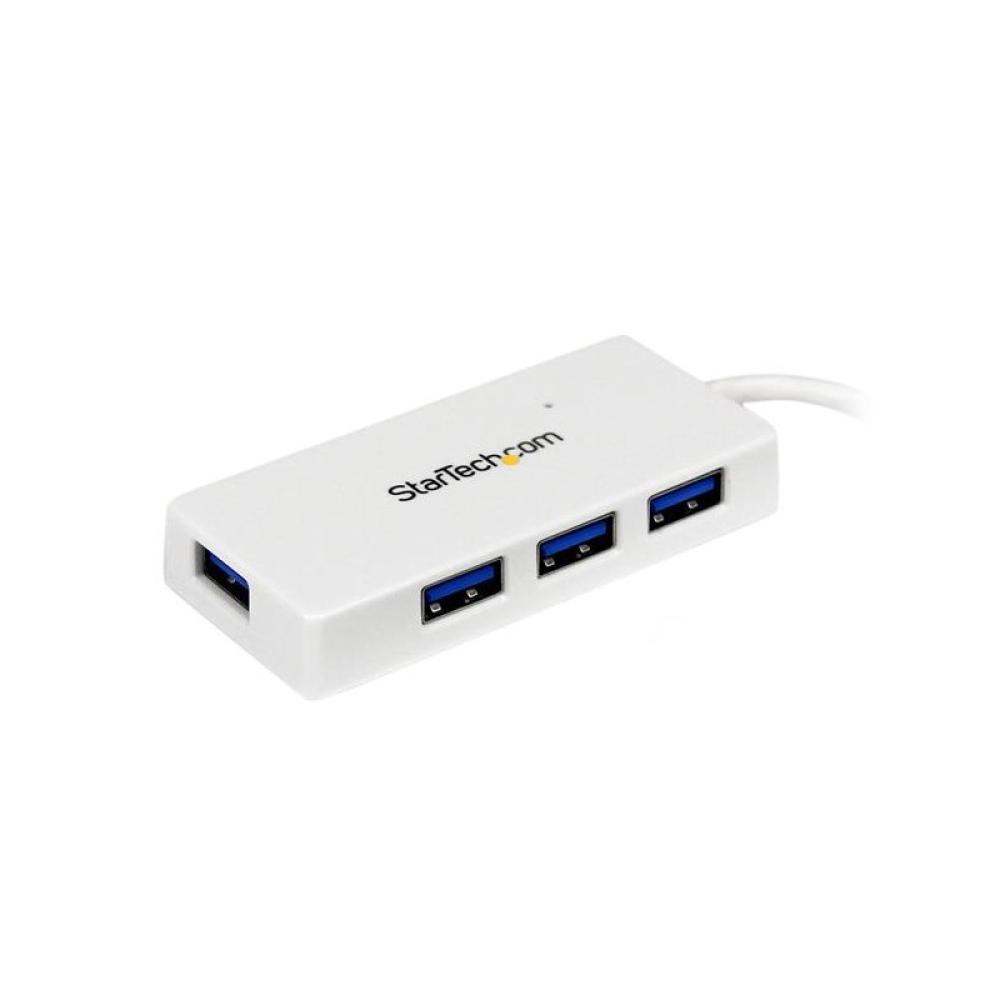 StarTech.com - Adaptador Concentrador Hub Ladrón USB 3.0 (5Gbps) Super Speed para Laptop de 4 Puertos Salidas - Blanco