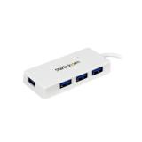 StarTech.com - Adaptador Concentrador Hub Ladrón USB 3.0 (5Gbps) Super Speed para Laptop de 4 Puertos Salidas - Blanco