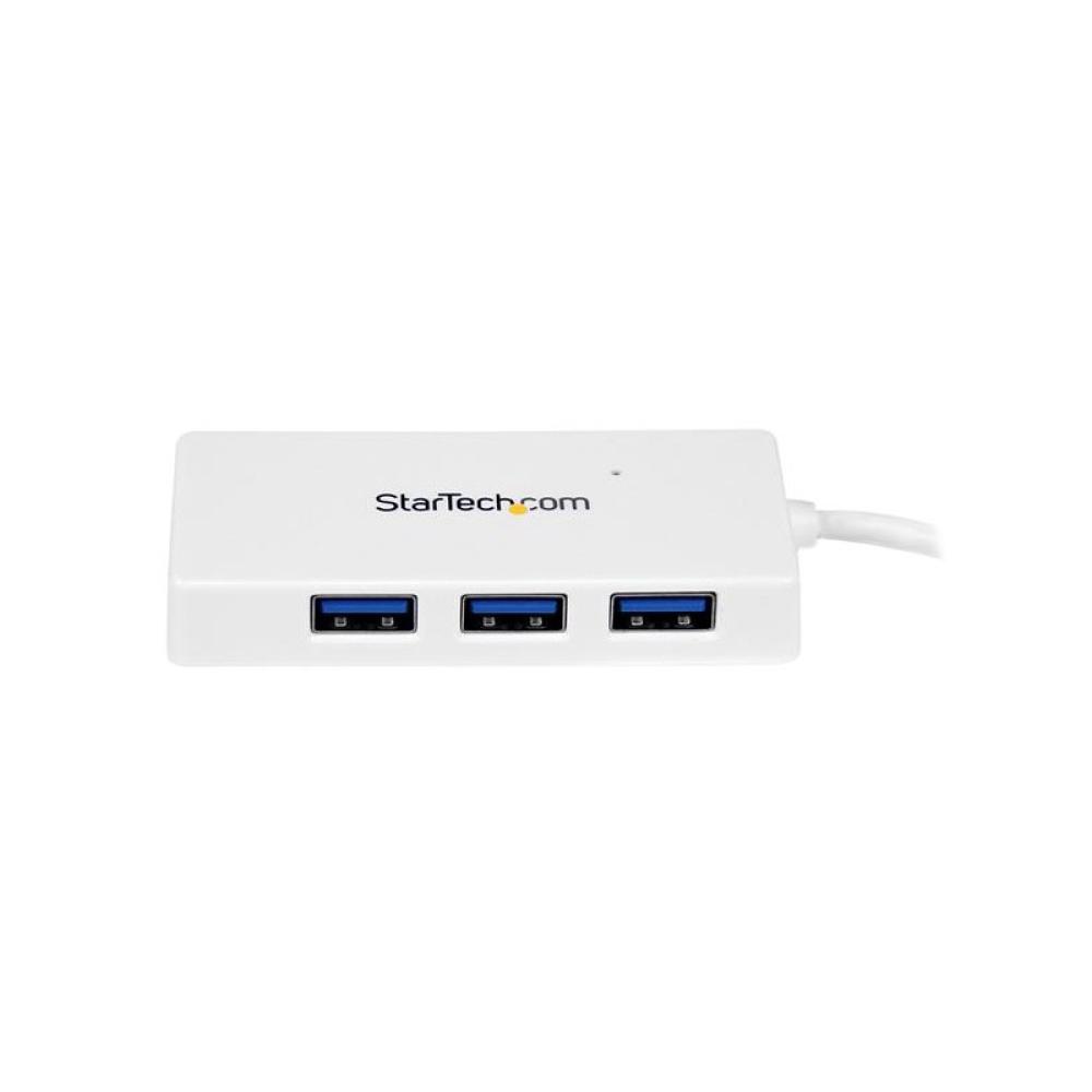 StarTech.com - Adaptador Concentrador Hub Ladrón USB 3.0 (5Gbps) Super Speed para Laptop de 4 Puertos Salidas - Blanco