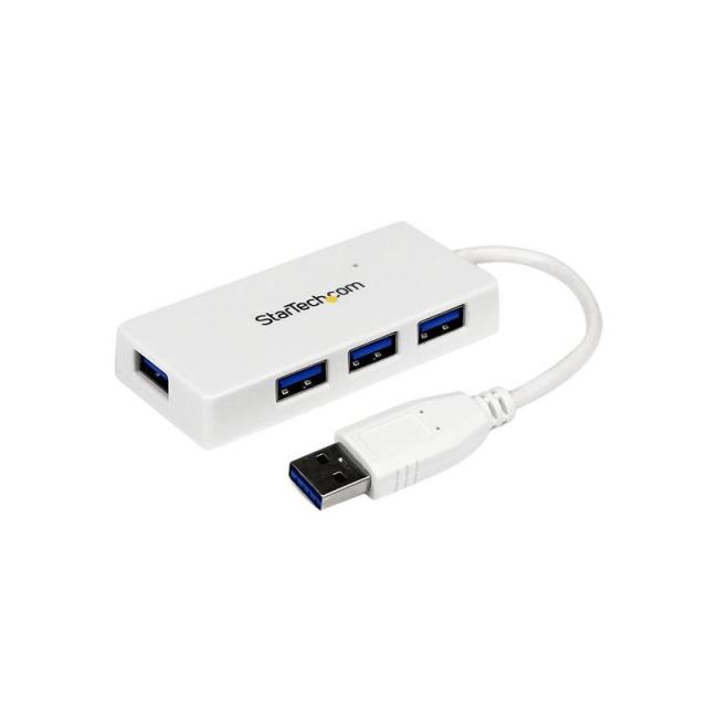 StarTech.com - Adaptador Concentrador Hub Ladrón USB 3.0 (5Gbps) Super Speed para Laptop de 4 Puertos Salidas - Blanco